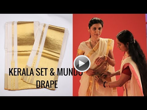 how to tie mundu saree