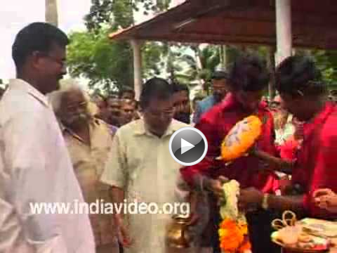 Welcoming the groom in Hindu marriage, Kerala, India Video