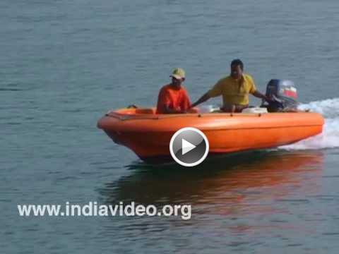 Boating in Dona Paula beach, Goa, Video, India